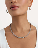 Twisted Chain Necklace in Silver