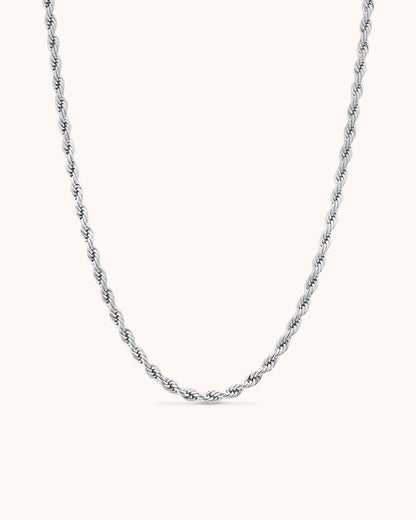 Twisted Chain Necklace in Silver