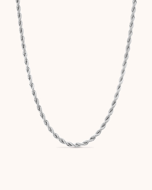 Twisted Chain Necklace in Silver