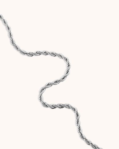 Twisted Chain Necklace in Silver