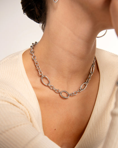 Chunky Chain Necklace in Silver