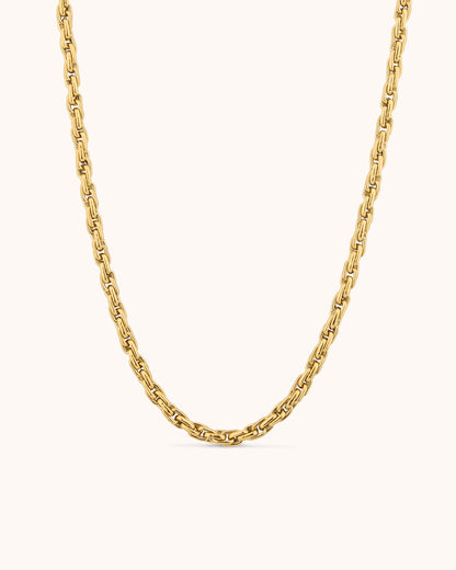 Waterproof Thick Linked Chain Necklace in Gold