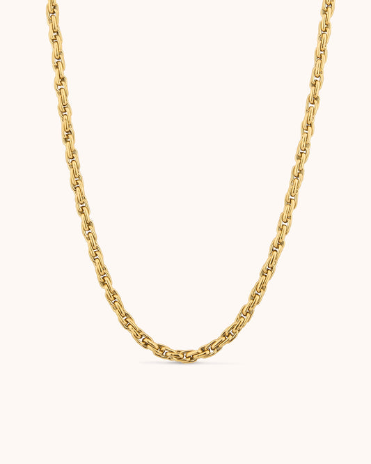 Waterproof Thick Linked Chain Necklace in Gold