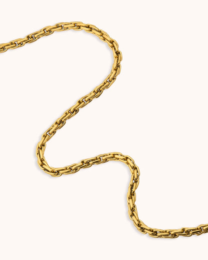 Waterproof Thick Linked Chain Necklace in Gold