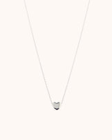 Heart Pendant Thin Chain Necklace in Silver
