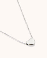 Heart Pendant Thin Chain Necklace in Silver