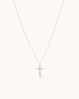Waterproof Thin Chain & Cross Pendant Necklace in Silver