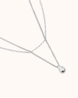 Double Layered Pendant Necklace in Silver