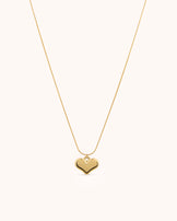 Waterproof Thin Chain Heart Pendant Necklace in Gold