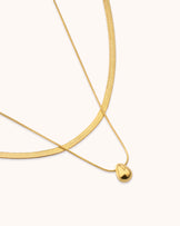 Waterproof Double Layered Small Pendant Necklace in Gold