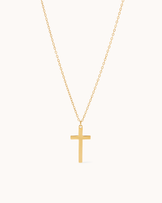 Waterproof Thin Chain & Cross Pendant Necklace in Gold