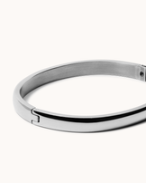 Waterproof Straight-Edge Bangle Bracelet in Silver