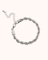 Waterproof Twisted Chain Bracelet in Silver