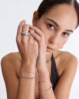 Waterproof Slinky Circle Chain Bracelet in Silver
