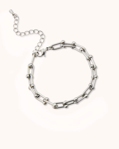 Ball Chain Link Bracelet in Silver