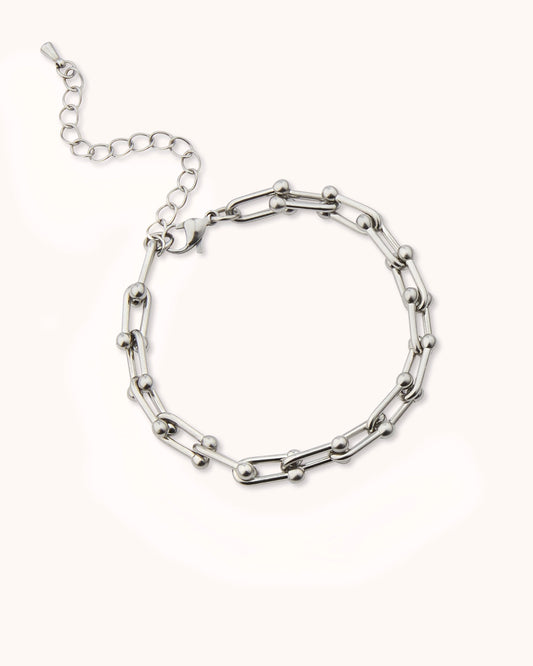 Ball Chain Link Bracelet in Silver