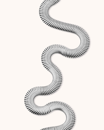 Thick Snake Chain Bracelet in Silver