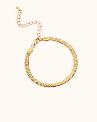 Waterproof Thick Snake Chain Bracelet in Gold