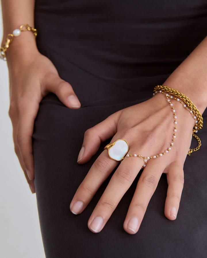 Waterproof Thick Link Chain Bracelet in Gold