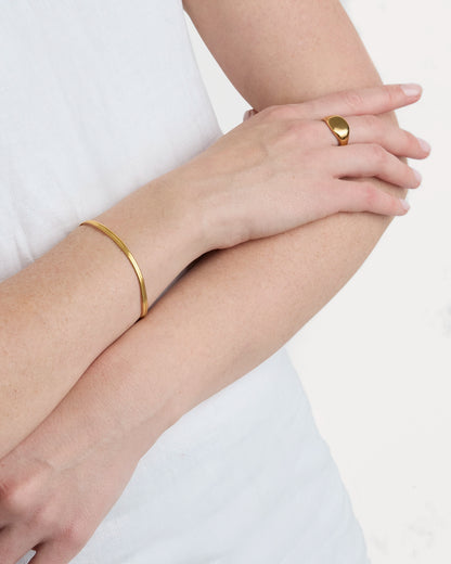 Waterproof Medium Snake Chain Bracelet in Gold