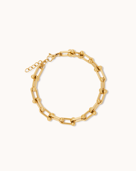 Ball Chain Link Bracelet in Gold