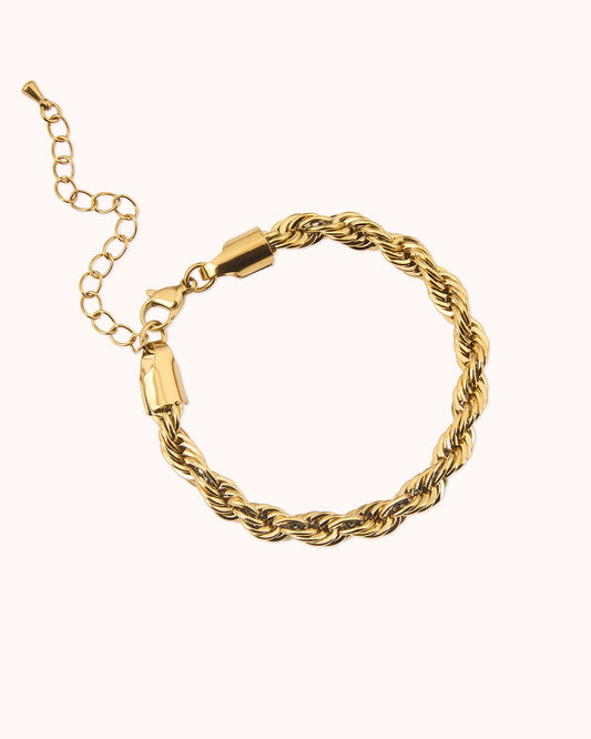 Waterproof Twist Chain Bracelet in Gold