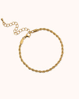 Waterproof Thin Twisted Chain Bracelet in Gold