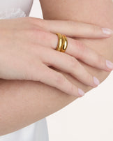 Waterproof Smooth Illusion Ring in Gold