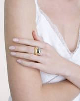 Waterproof Mixed Metal Double Layered Ring