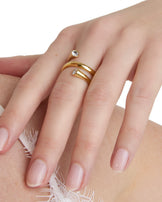 Waterproof Round Wrap Ring in Gold