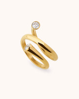 Waterproof Round Wrap Ring in Gold