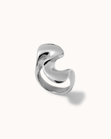 Waterproof Wave Statement Ring in Silver
