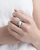 Waterproof Chunky Twisted Ring in Silver