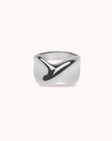 Waterproof Chunky Twisted Ring in Silver
