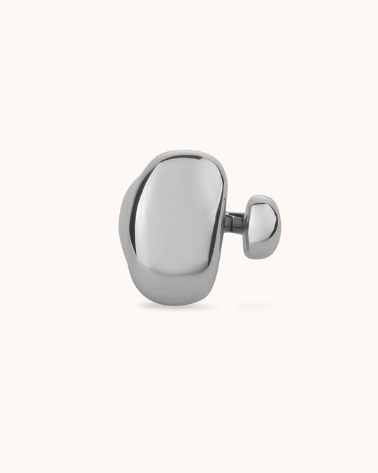 Adjustable Two-Stone Statement Ring in Silver