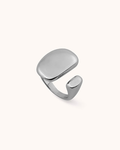Adjustable Two-Stone Statement Ring in Silver