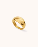 Waterproof Round Bubble Ring in Gold