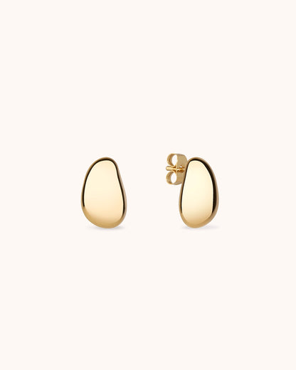 Waterproof Mini Pebble Studs in Gold