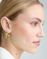 Waterproof Triple Layer Twisted Hoop Earrings in Gold