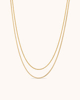 Waterproof Double Layered Chain Link Necklace in Gold