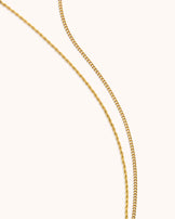 Waterproof Double Layered Chain Link Necklace in Gold
