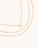 Waterproof Triple Layered Chain Necklace in Gold