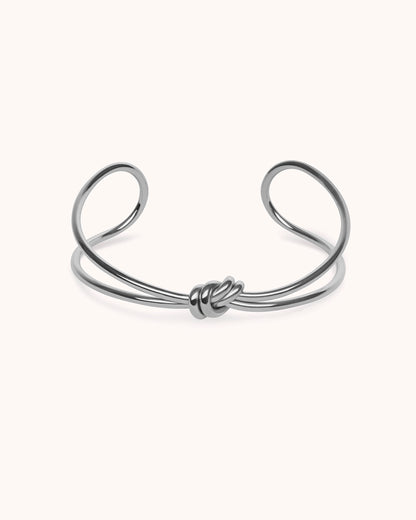 Waterproof Knot Cuff in Silver