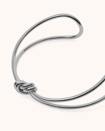 Waterproof Knot Cuff in Silver