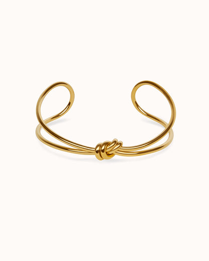 Waterproof Knot Cuff in Gold
