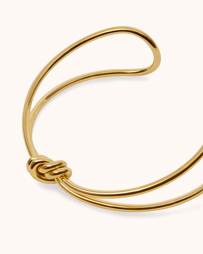 Waterproof Knot Cuff in Gold
