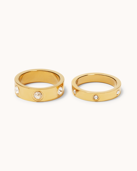 Waterproof Double Stack Ring in Gold
