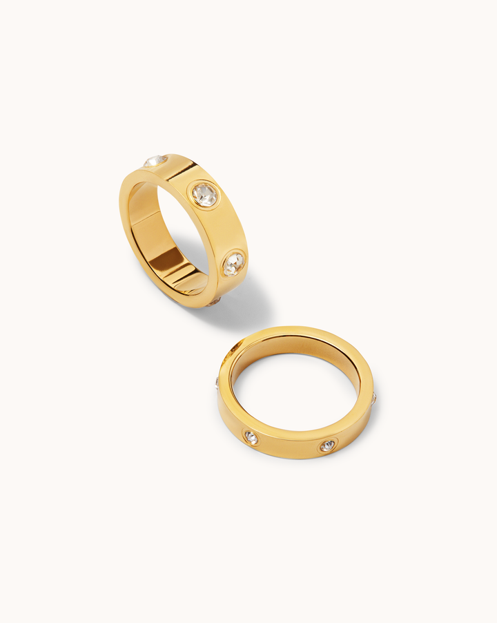 Waterproof Double Stack Ring in Gold