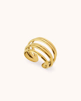 Waterproof Layered Wrap Statement Ring in Gold