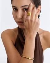 Waterproof Organic Square Ring in Gold